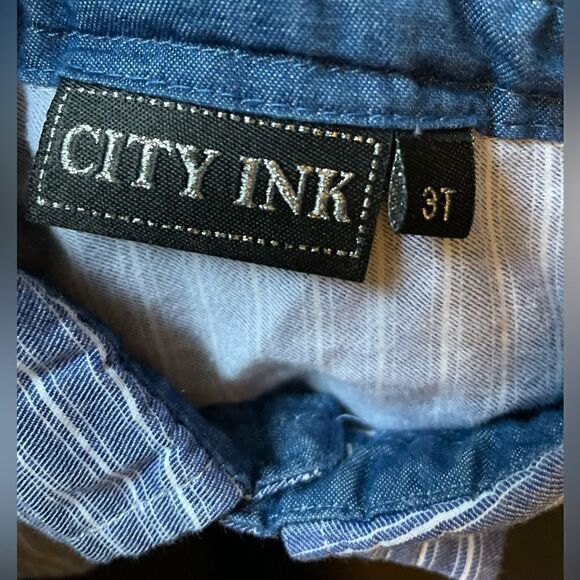 3T Build a Bundle City Ink Long Sleeve Button Down Shirt Elbow Patches EPC - Picture 4 of 4